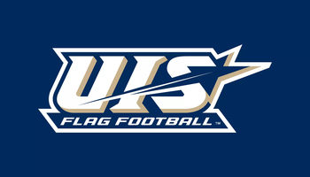 UIS Athletics Flag Football logo on blue background