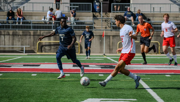 Gentil Selemani playing soccer
