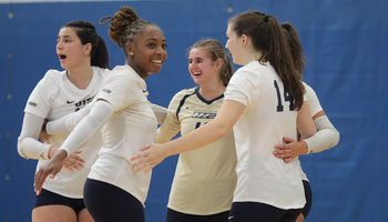 Volleyball team celebration