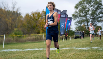 Charlie Borlin finishing XC race