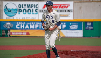 Seth Masters celebrates strikeout