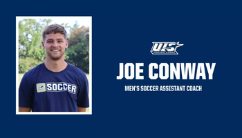 A photo of Joe Conway, the text "Joe Conway, Men's Soccer Assistant Coach" UIS Athletics logo