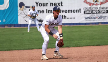 Johnny Wendling playing third base at UIS baseball game