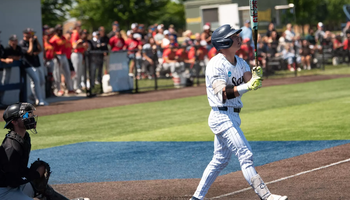Kaden Griffitts hitting home run at UIS baseball field