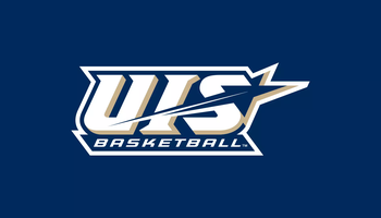 UIS Basketball logo on navy blue background