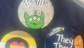 International Pronouns Day Button Decorating