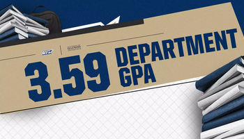 3.59 Department GPA. UIS & UIS Athletics logos