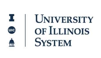 University of Illinois System logo with icons.