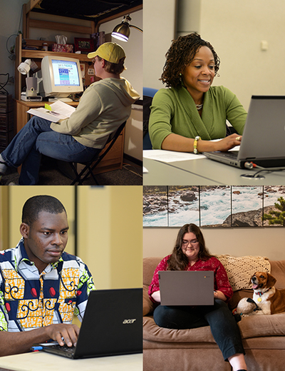 Students studying online