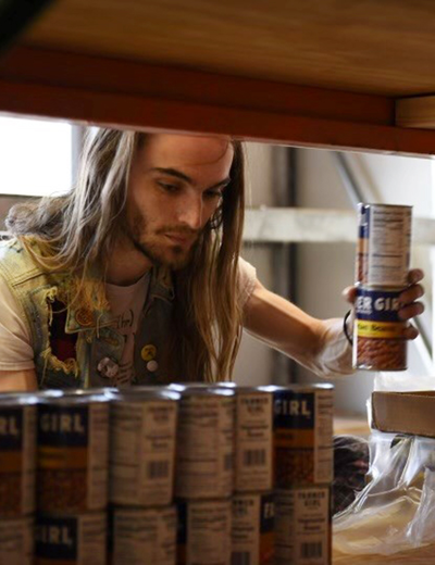 Student sorts donations