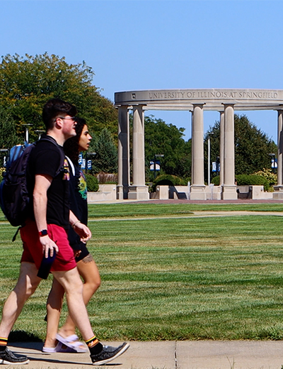 Students walking on campus