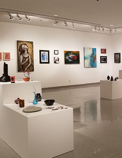 Gallery set up for auction