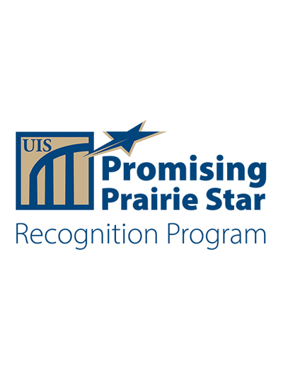 UIS Promising Prairie Star Recognition Program logo with star and columns.