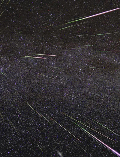 Lights fill the sky from the Perseid meteor shower