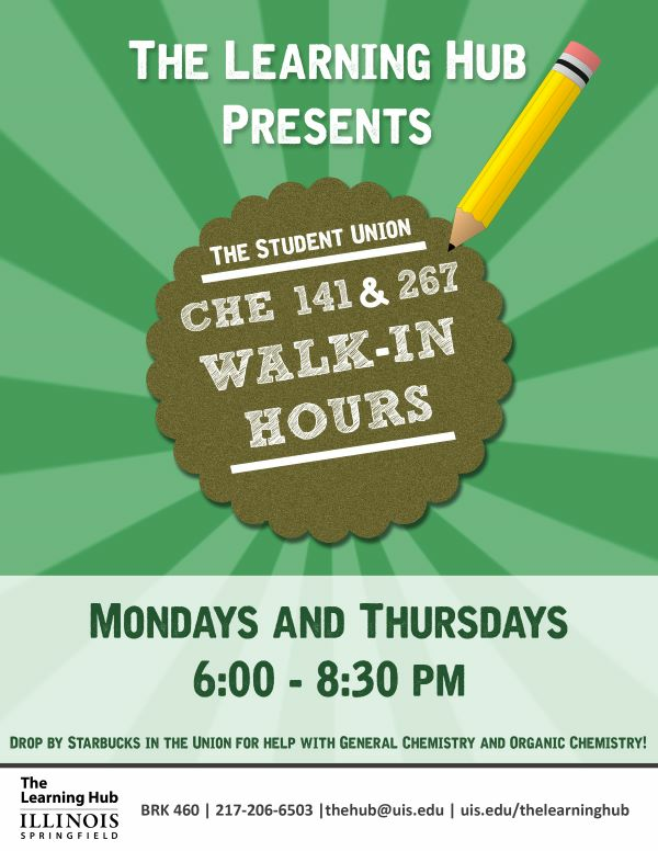 CHE 141 & CHE 267 Walk-In Hours