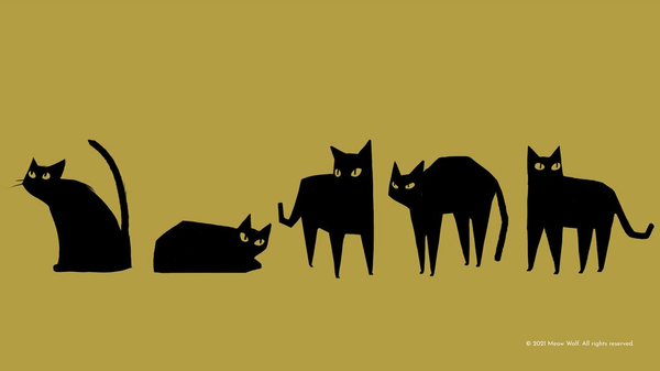 black cat concept art by Naghmeh Farzaneh for the Forgotten Four film