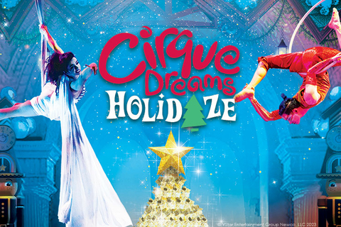 Cirque performers by text "Cirque Dreams Holidaze"