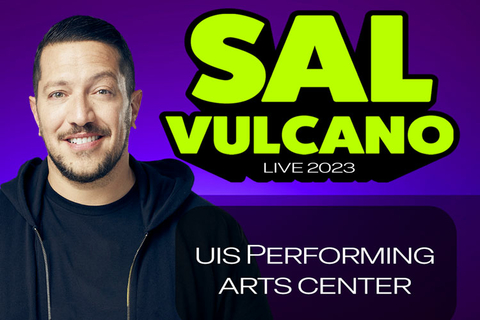 Sal Vulcano next to text "Sal Vulcano Live 2023"
