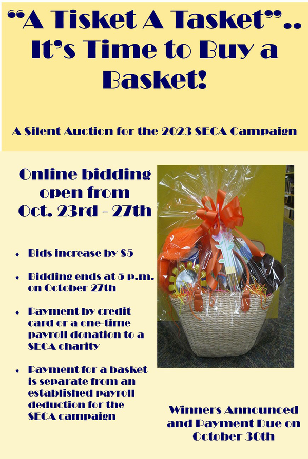 SECA Basket Auction flyer