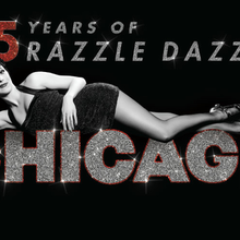 Velma Kelly posing on top of the word Chicago