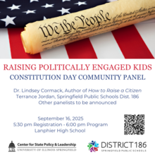 Constitution Day Community Panel flyer with registration QR code