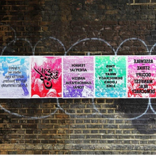 Picture of five paintings by artist Aaron Hughes