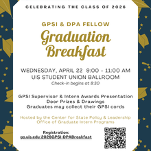 Graduation breakfast invitation with details for April 22nd event.