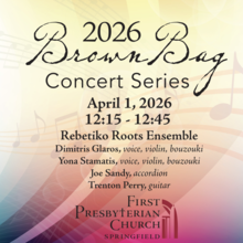 2026 Brown Bag Concert Series poster with concert information