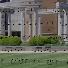UIS Colonnade with Musical Notes as Decoration