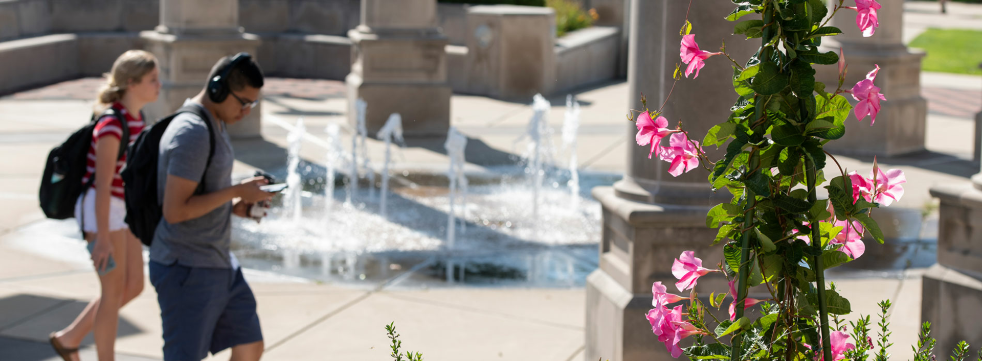 Students walking through the Colonnade