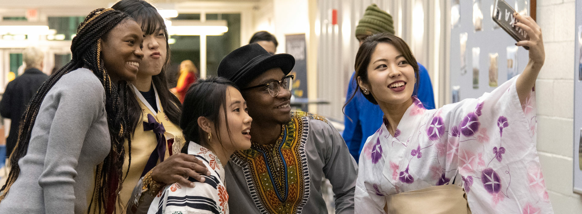 Students pose for picture at International Festival