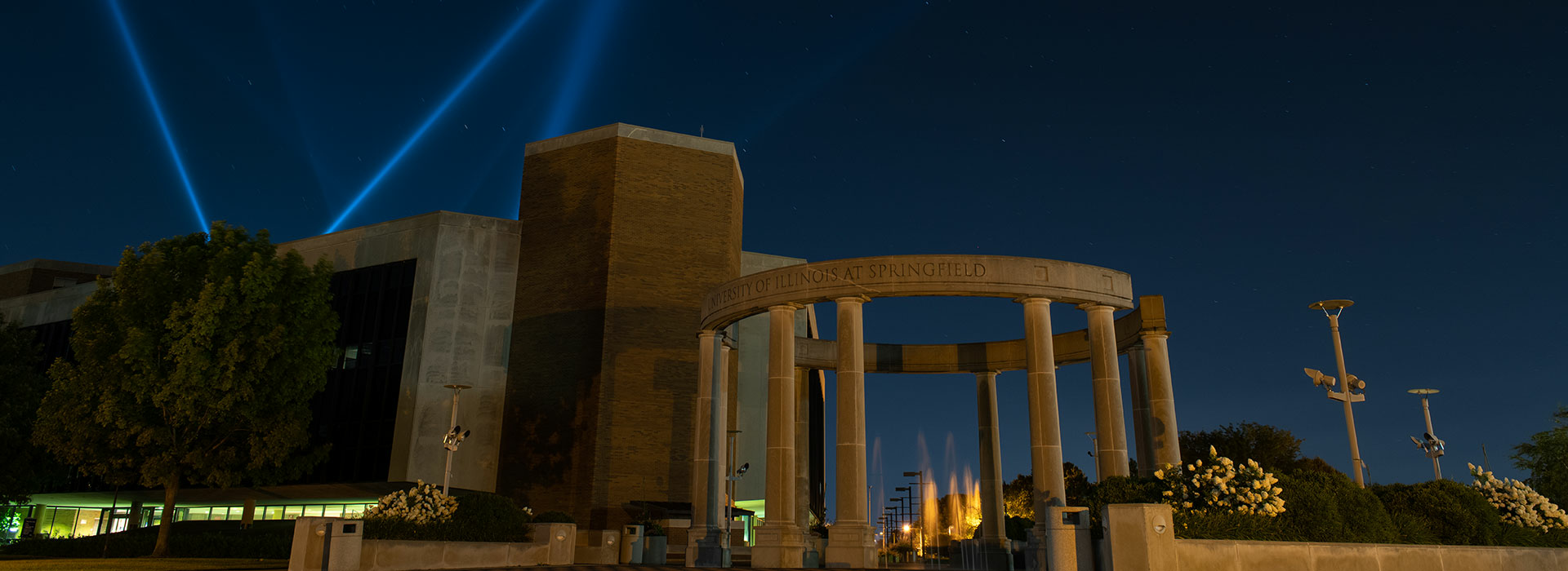 colonnade and PAC at night