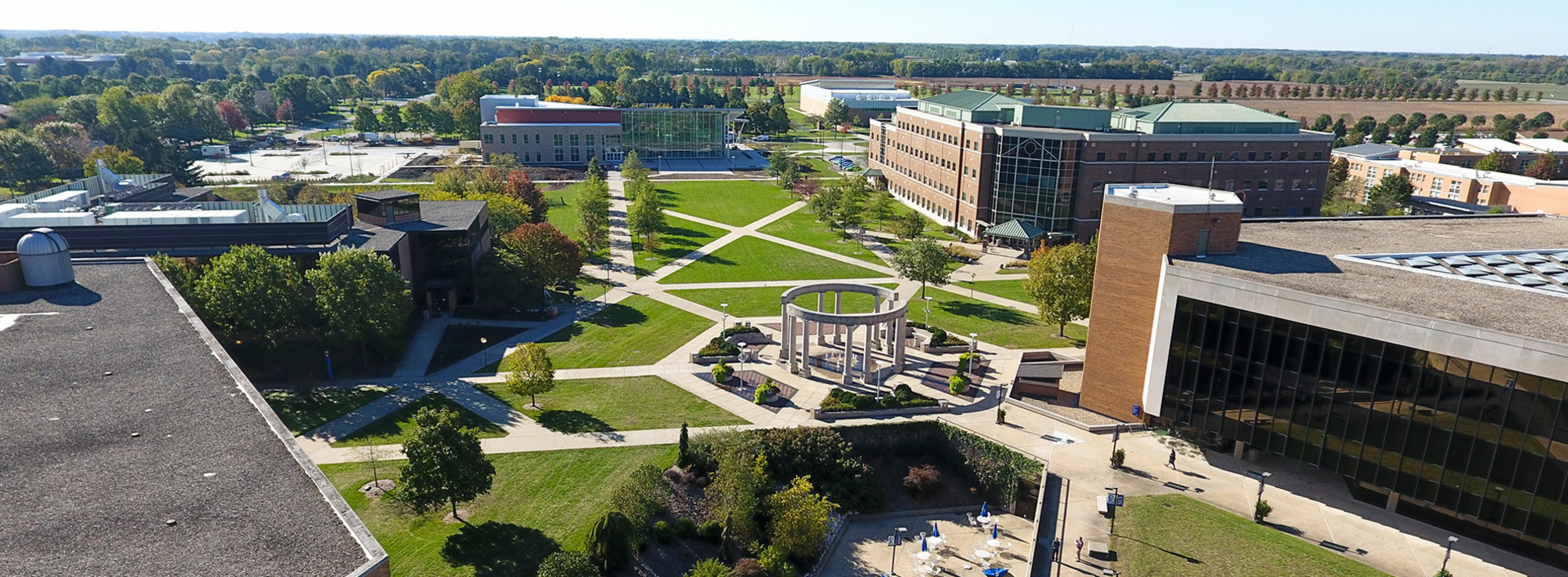 drone shot of quad