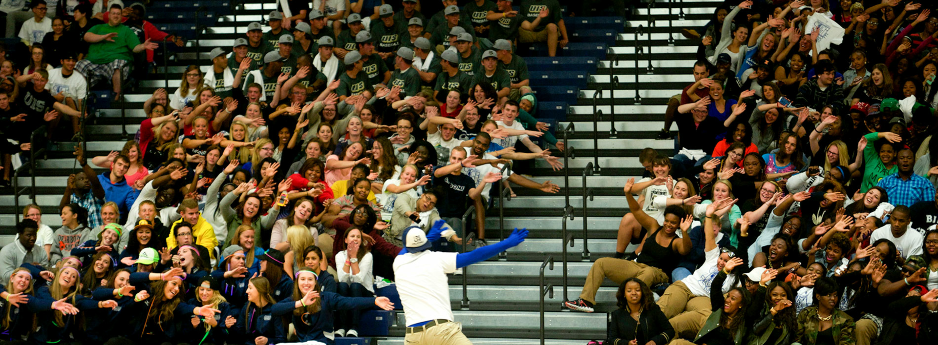 Students at Homecoming rally