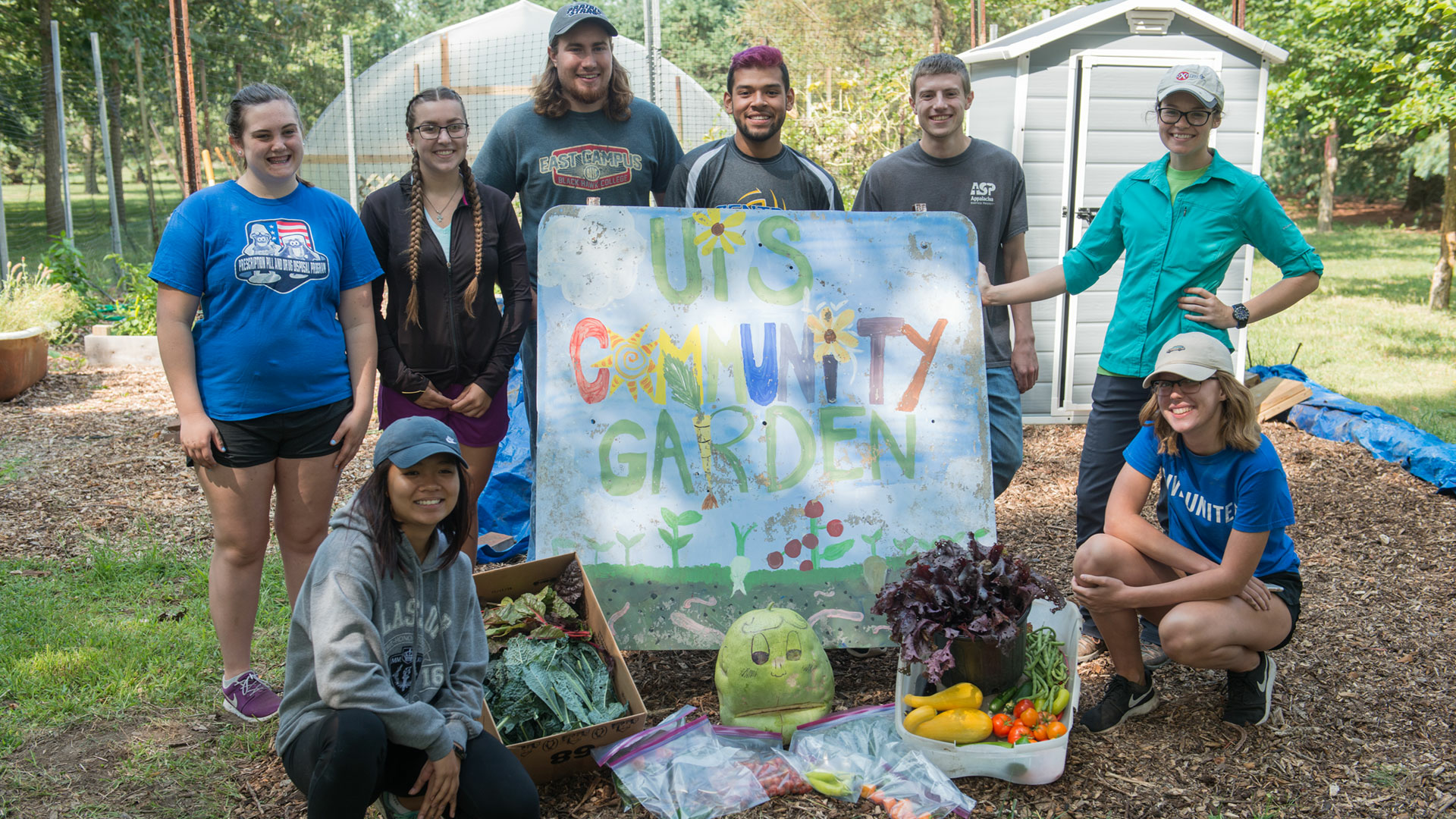 Volunteers at UIS Community Garden