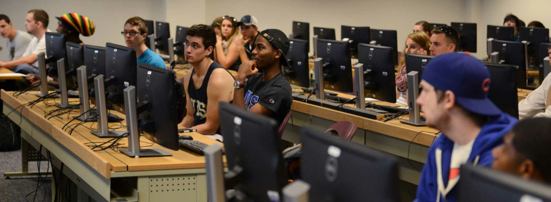 students at computers