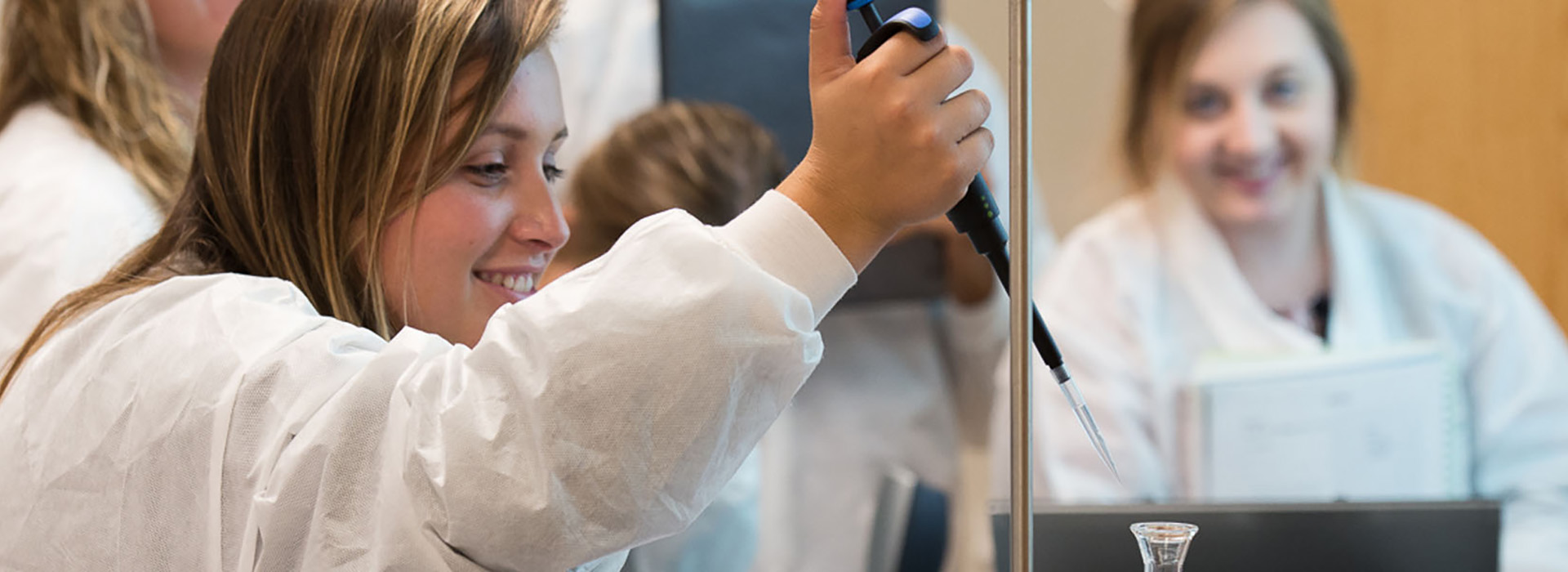 students in a biology lab