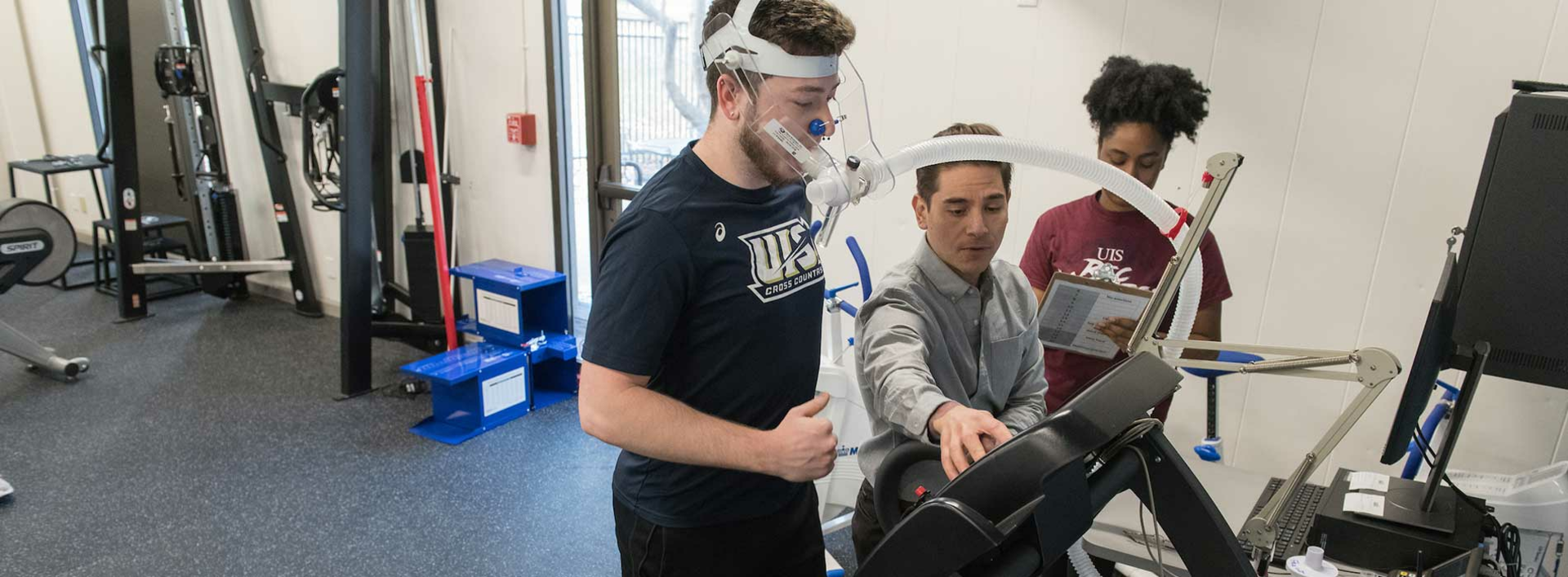 student on treadmill