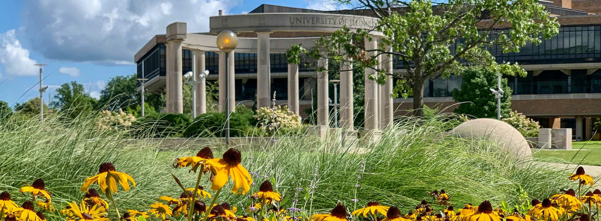 colonnade with flowers