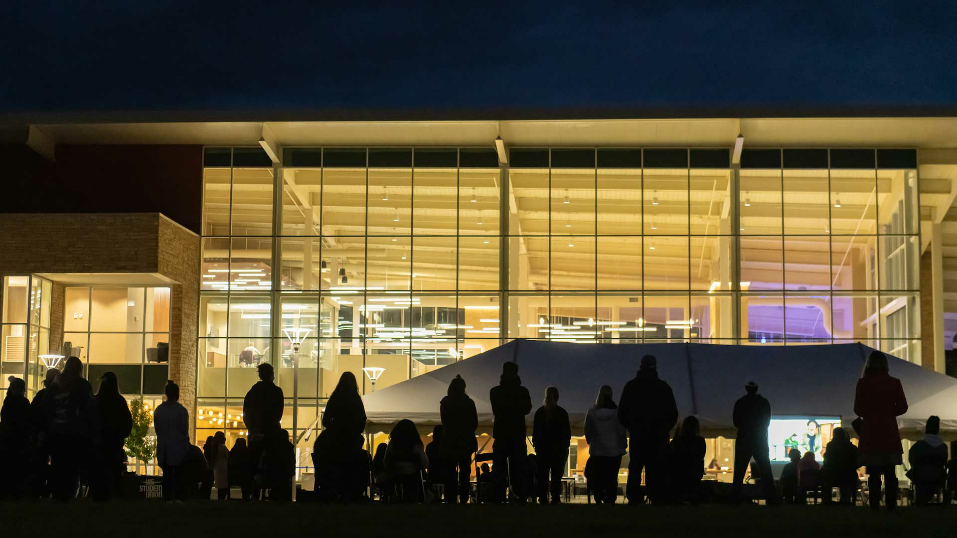 student union at night