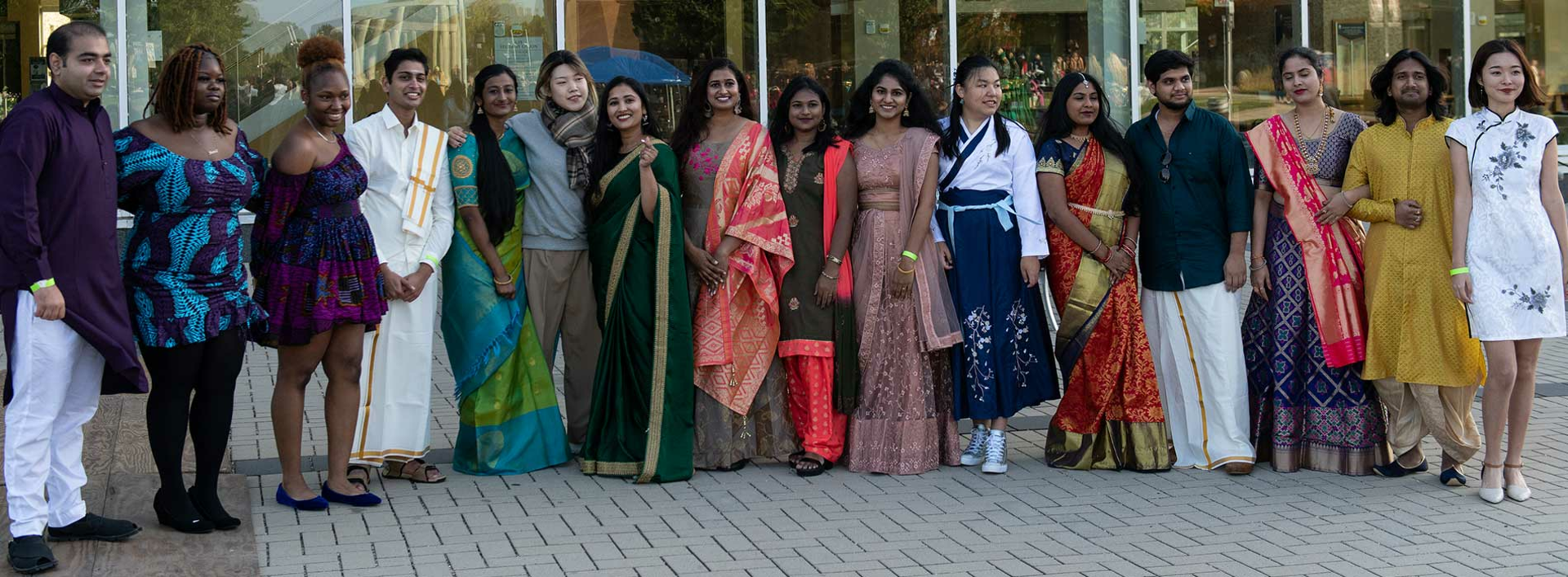 international students at festival