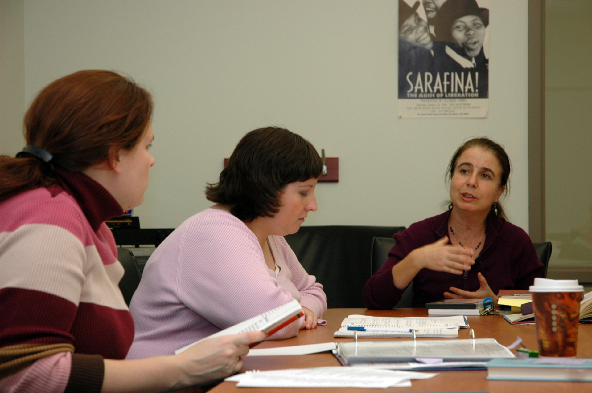 UIS faculty interacting with students