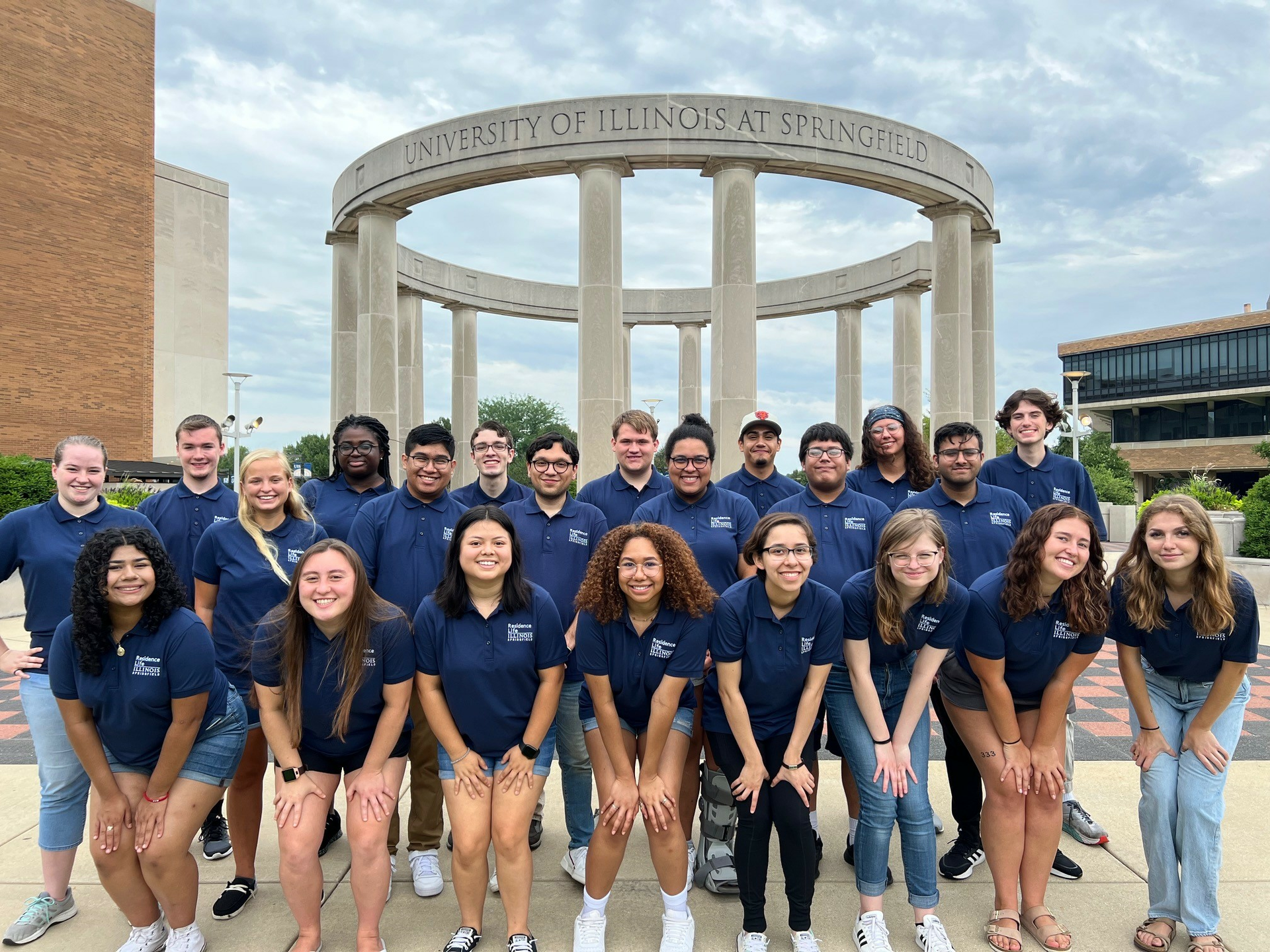 Residence Staff in front of the colonnade
