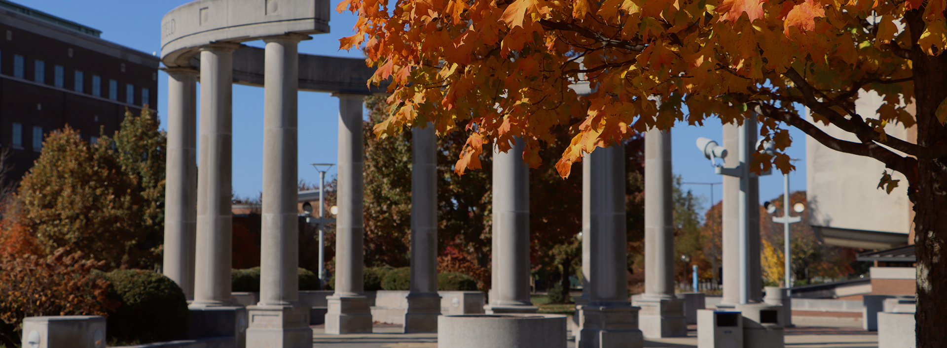 colonnade with tree in foreground