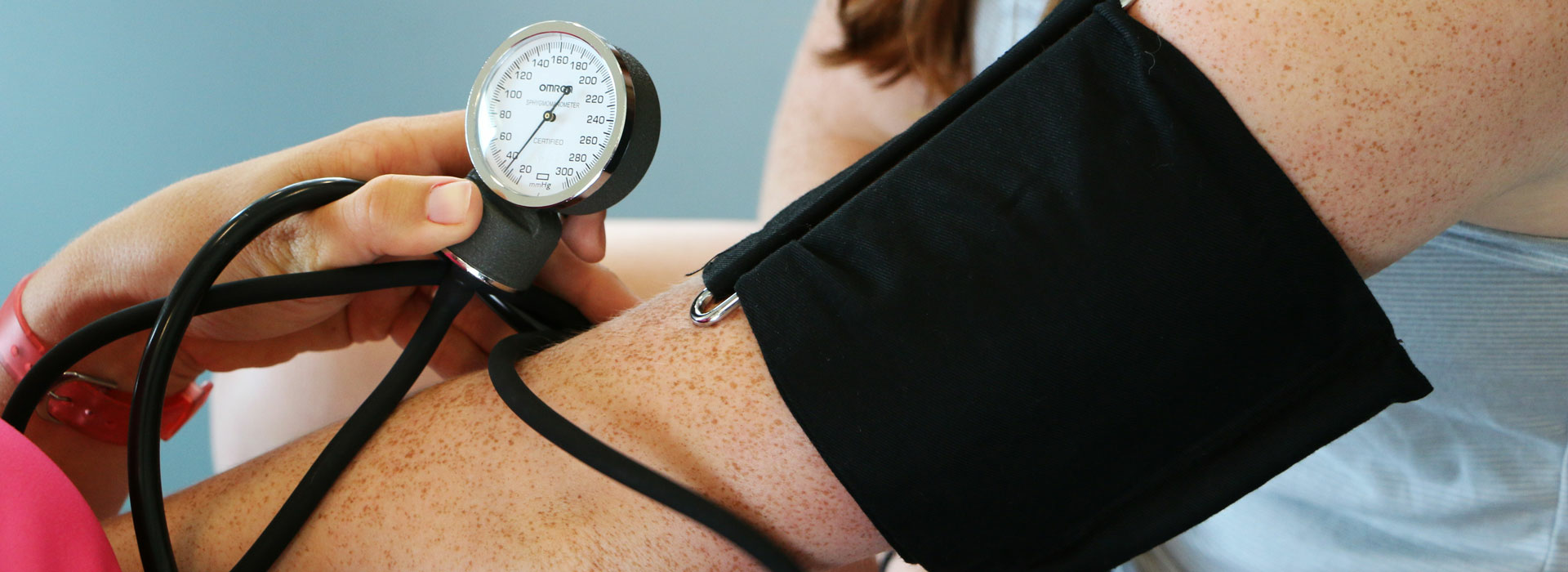blood pressure being measured