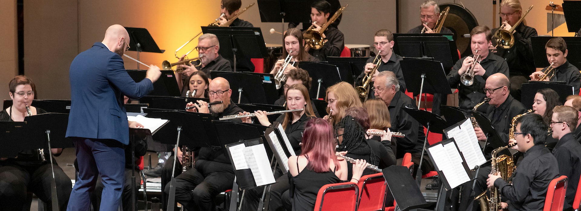 a conductor leading an orchestra of people with various backgrounds