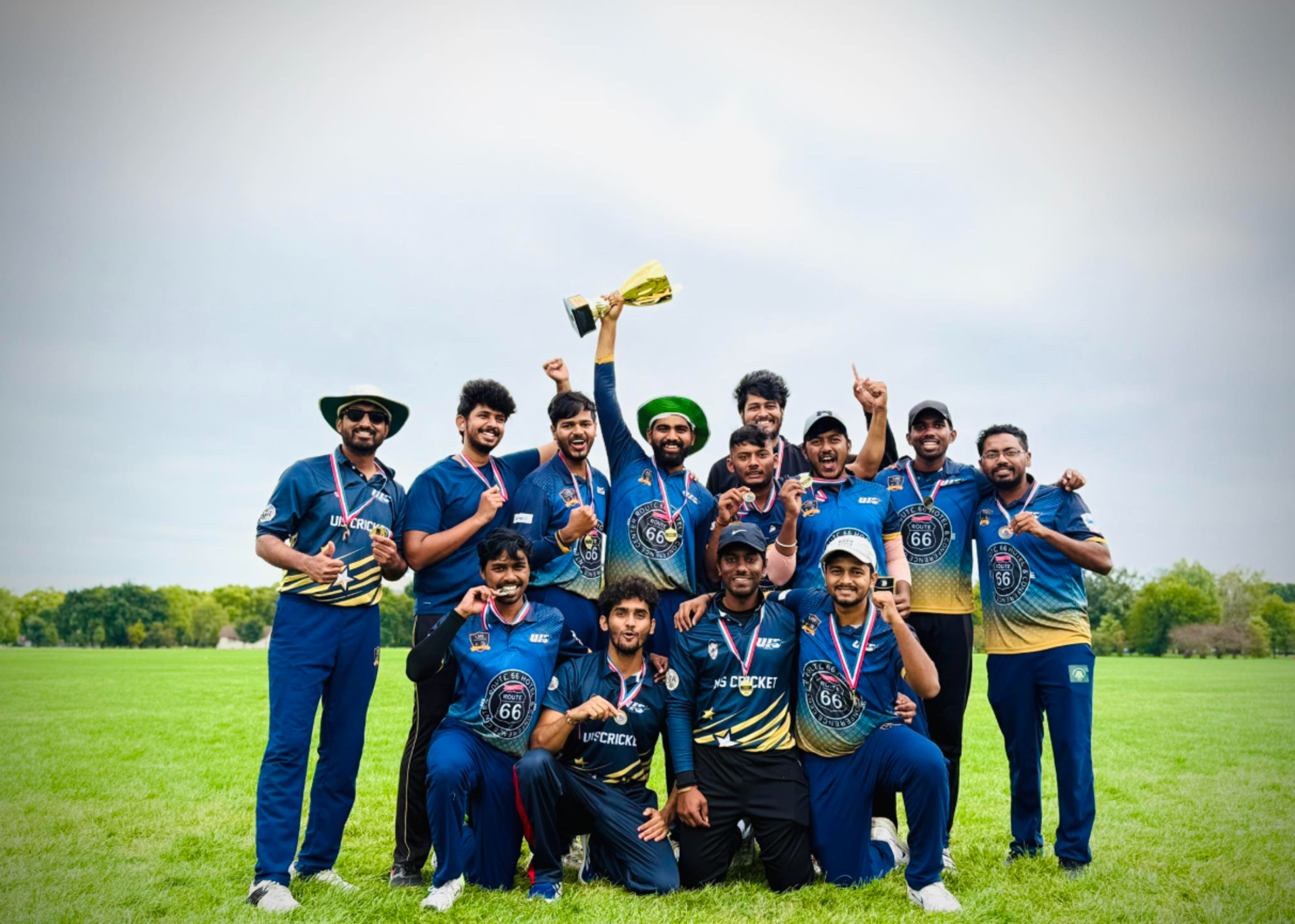 Cricket club celebrating win
