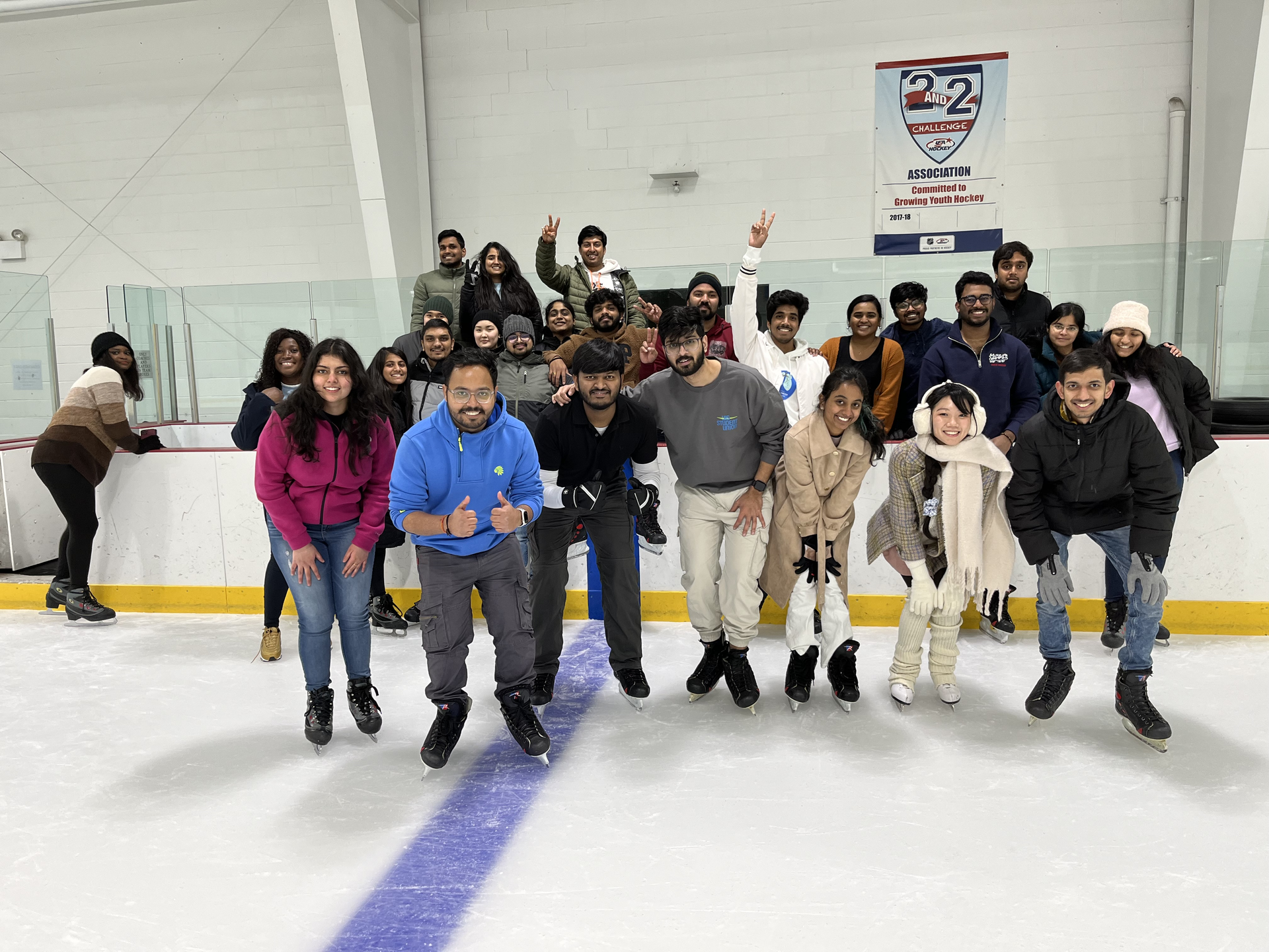 student ice skating
