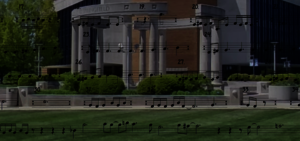 UIS Colonnade with Musical Notes as Decoration